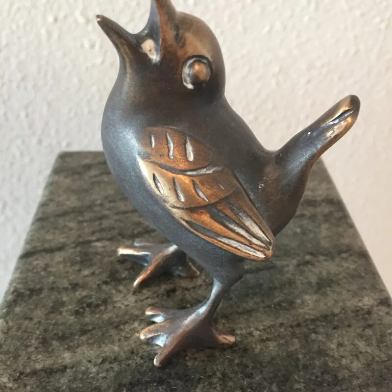 Bronzen gepatineerd vogel