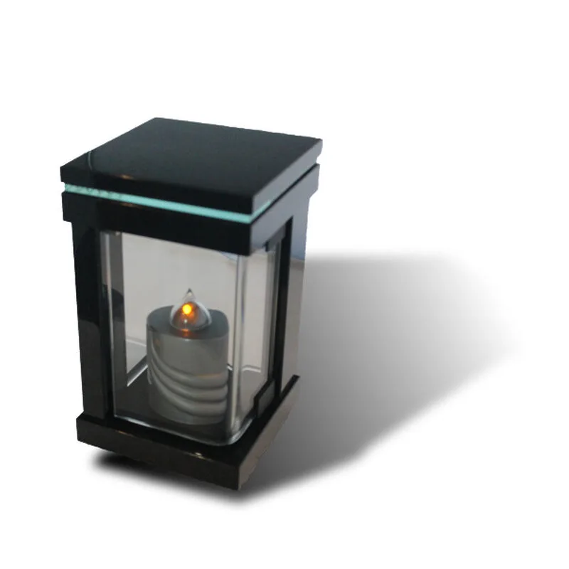Lantaarn, zwart graniet glas details
